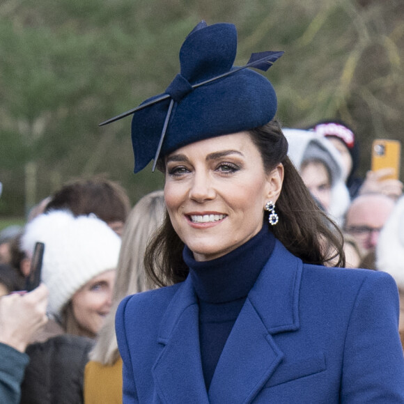 Catherine (Kate) Middleton, princesse de Galles - Les membres de la famille royale britannique lors de la messe du matin de Noël en l'église St-Mary Magdalene à Sandringham, le 25 décembre 2023.