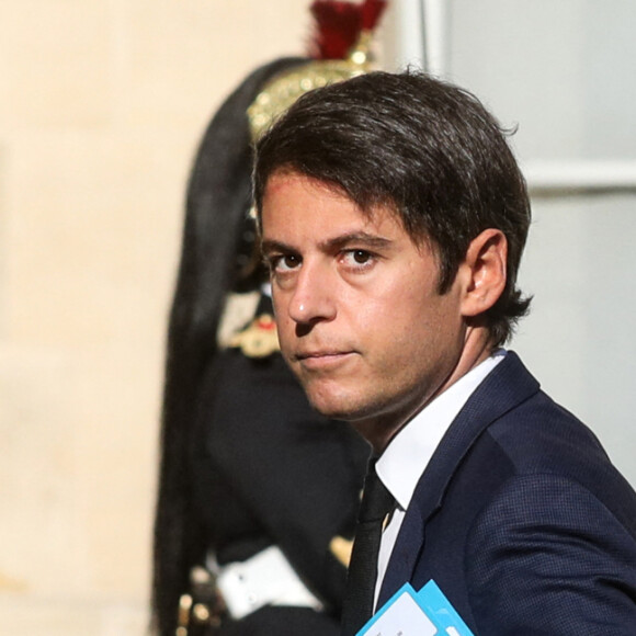 Gabriel Attal arrive à la troisième session plénière du Conseil national de la refondation (CNR), au palais de l'Elysée, Paris, France, le 7 septembre 2023. © Stéphane Lemouton / Bestimage