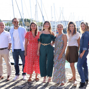 Julie Bargeton, Helene de Fougerolles, Fanny Gilles et Stephan Guerrin-Tillié - Photocall de la série "Sam" lors de la 25ème édition du Festival de la Fiction de la Rochelle. Le 15 septembre 2023 © Denis Guignebourg / Bestimage