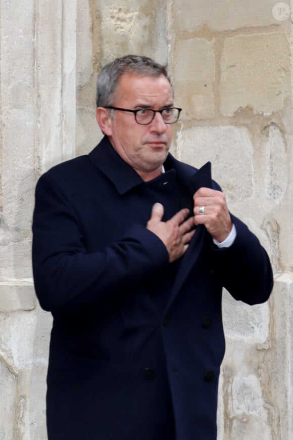 Christophe Dechavanne lors des obsèques de Dick Rivers en l’église Saint-Pierre de Montmartre à Paris le 2 mai 2019.