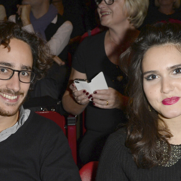 Thomas Hollande et Joyce Jonathan - People au concert de Celine Dion au POPB de Paris, le 29 novembre 2013.