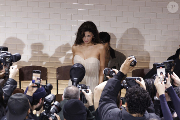 Kylie Jenner - People au défilé de mode Haute-Couture automne-hiver 2024/2025 "Jean Paul Gaultier" lors de la fashion week de Paris le 24 janvier 2024.