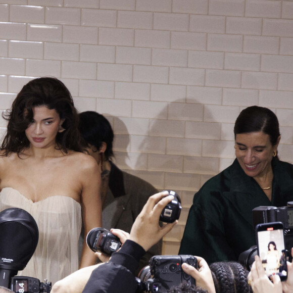 Kylie Jenner - People au défilé de mode Haute-Couture automne-hiver 2024/2025 "Jean Paul Gaultier" lors de la fashion week de Paris le 24 janvier 2024.
