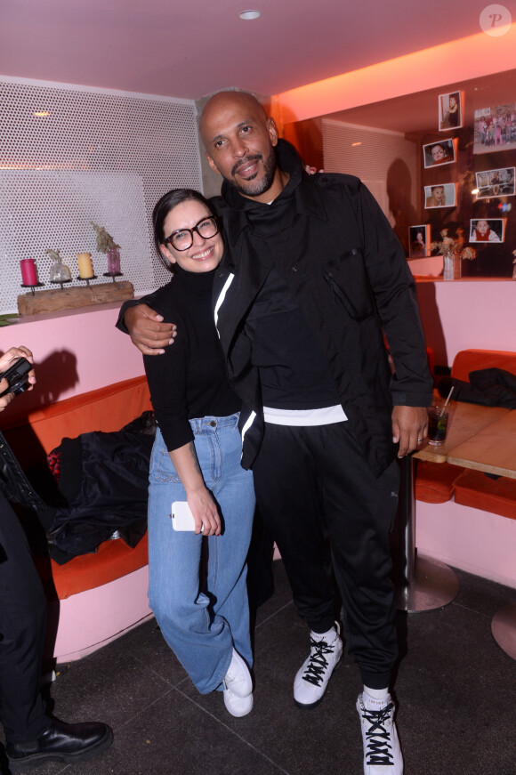 Exclusif - Lucie Bernardoni et Joël Bouraïma - Ahcène (ex-candidat de la star Academy 2022) lors de sa release party au Break à Paris le 2 novembre 2023. © Rachid Bellak / Bestimage