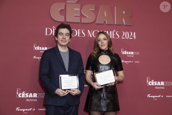 Nathanaël Karmitz, Monia Chokri - Dîner des nommés des César 2024 au Fouquet's Paris, le 5 février 2024. © Olivier Borde / Bestimage