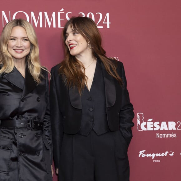 Audrey Diwan, Virginie Efira et Valérie Donzelli - Dîner des nommés des César 2024 au Fouquet's Paris, le 5 février 2024. © Olivier Borde / Bestimage