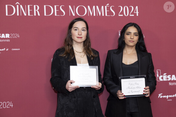 Iris Kaltenback, Hafsia Herzi - Dîner des nommés des César 2024 au Fouquet's Paris, le 5 février 2024. © Olivier Borde / Bestimage