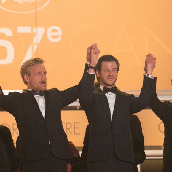 Léa Seydoux, Amira Casar, Jérémie Renier, Gaspard Ulliel, Bertrand Bonello, Aymeline Valade - Descente des marches du film " Saint Laurent" lors du 67 ème Festival du film de Cannes – Cannes le 17 mai 2014.