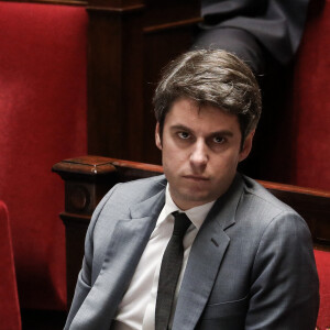 Le premier ministre, Gabriel Attal - Séance de questions au gouvernement à l'assemblée nationale, Paris, le 6 février 2024 © Stéphane Lemouton / Bestimage 