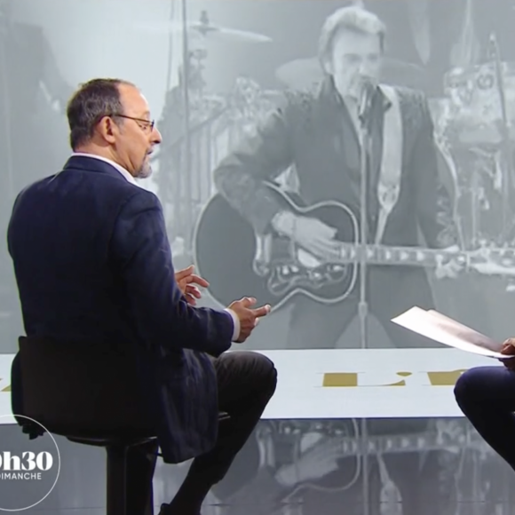 Laurent Delahousse a reçu l'acteur Jean Reno dans "20h30 le dimanche", sur France 2.