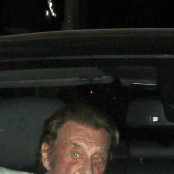 Johnny Hallyday et Jean Reno ont dine chez Madeo a West Hollywood, le 18 fevrier 2013.