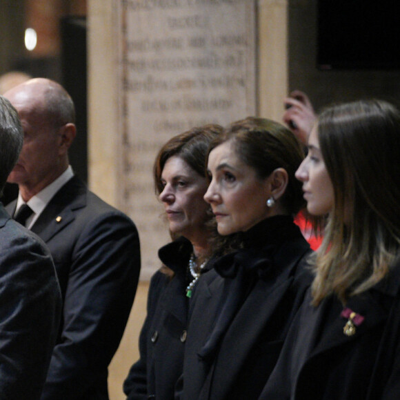 Marina Ricolfi Doria, Le prince Emmanuel-Philibert de Savoie, La princesse Clotilde Courau de Savoie, Eleonora Rajneri, La princesse Vittoria de Savoie - La cérémonie funéraire de Victor Emmanuel de Savoie, fils du dernier roi d'Italie, en la cathédrale Saint-Jean-Baptiste de Turin, le 10 février 2024.