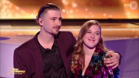 Pierre et Héléna lors de la demi-finale de la Star Academy 2023 sur TF1 le 27 janvier 2024.