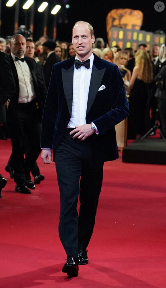 Le prince William lors des BAFTA awards au Royal Albert Hall à Londres le 18 février 2024. © Jordan Pettitt/PA Wire/ABACAPRESS.COM