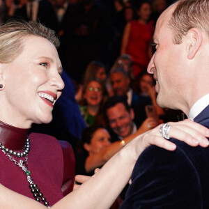 Il était toutefois bien entouré avec Cate Blanchett
Le prince William et Cate Blanchett lors des BAFTA awards au Royal Albert Hall à Londres le 18 février 2024. © Jordan Pettitt/PA Wire/ABACAPRESS.COM