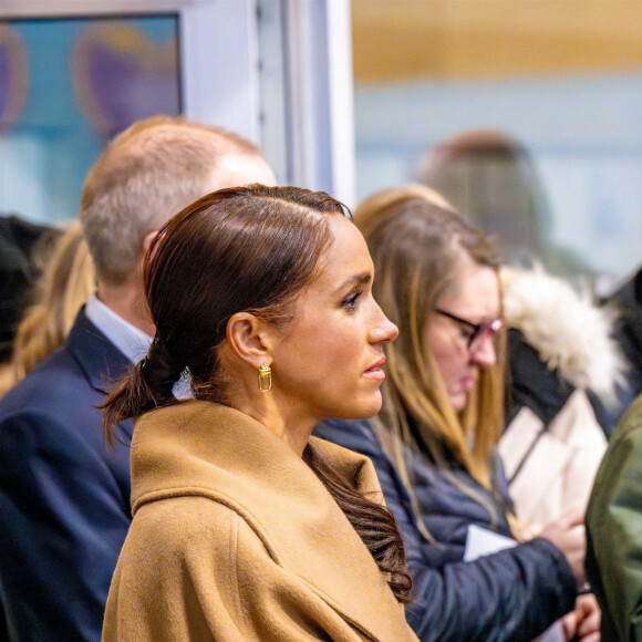 Le prince Harry, duc de Sussex et Meghan Markle, duchesse de Sussex, participent à un entraînement de curling aux Invictus Games Vancouver Whistler 2025, au Hillcrest Community Centre, Vancouver, Colombie-Britannique, Canada, le 16 février 2024.