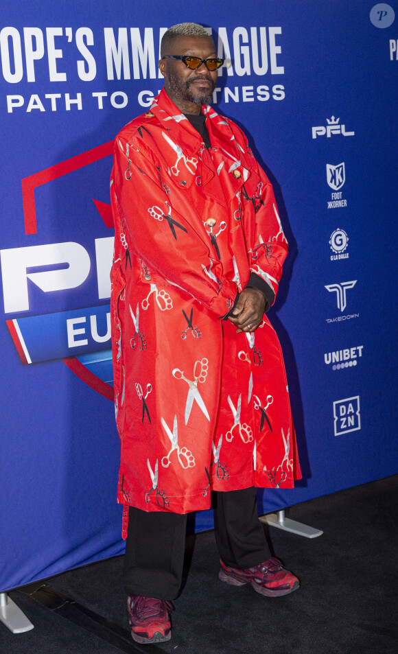 Djibril Cissé - Célébrités assistent aux combats de MMA, Professional Fighters League Europe (PFL) à l'accord Arena de Bercy à Paris le 7 mars 2024. © Pierre Perusseau/Bestimage