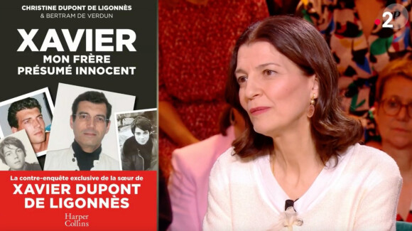 Christine Dupont de Ligonnès, la soeur de Xavier venue promouvoir son livre intitulé "Xavier, mon frère, présumé innocent" sur le plateau de "Quelle époque".