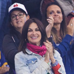 Helena Noguerra - People dans les tribunes du match de Coupe du monde de rugby entre la France et l'Italie (60-7) à Lyon le 6 octobre 2023. © Cyril Moreau-Dominique Jacovides/Bestimage 