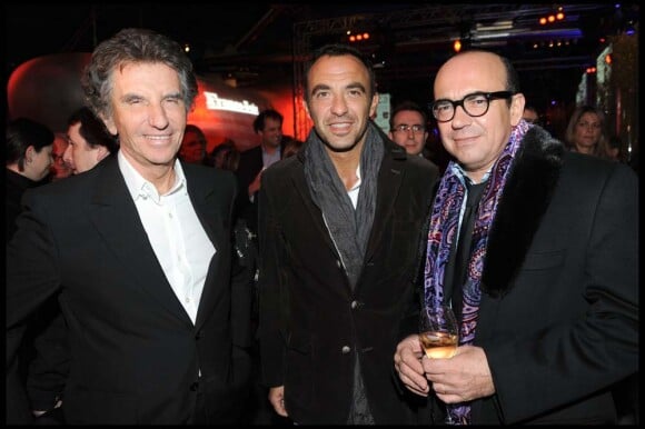Jack Lang, Nikos Aliagas et Karl Zéro à la fête pour la nouvelle formule de France Soir,  Paris, le 16  mars 2010 !