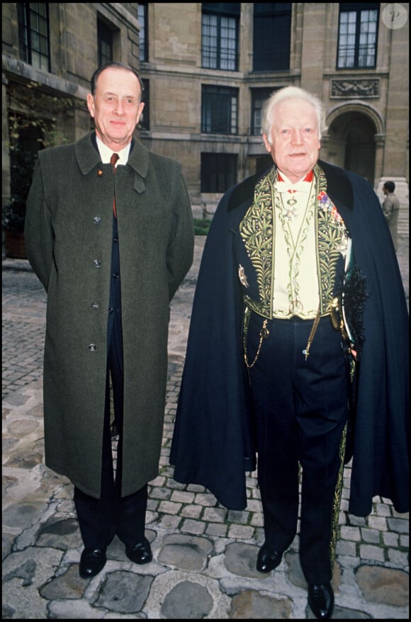 Philippe de Gaulle et Maurice Druon à l'Académie française en 1988