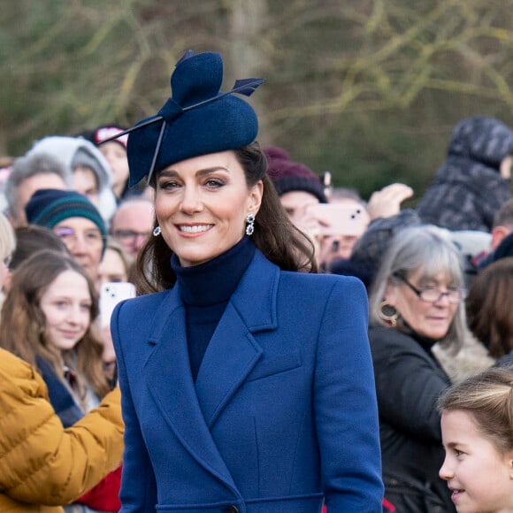 Catherine (Kate) Middleton, princesse de Galles, la princesse Charlotte de Galles - Les membres de la famille royale britannique lors de la messe du matin de Noël en l'église St-Mary Magdalene à Sandringham, le 25 décembre 2023.