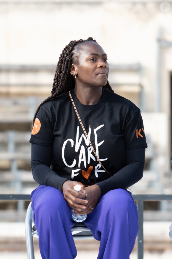 Clarisse Agbegnenou lors "Les rencontres inspirantes" organisées par son association "Inspired by KM" aux Arènes de Nîmes, France, le 12 octobre 2022. © Stéphanie Gouiran/Panoramic/Bestimage