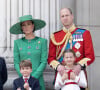 Et veut aussi protéger ses enfants. 
Le prince Louis, la princesse Charlotte, Kate Catherine Middleton, princesse de Galles, le prince William de Galles - La famille royale d'Angleterre sur le balcon du palais de Buckingham lors du défilé "Trooping the Colour" à Londres. Le 17 juin 2023