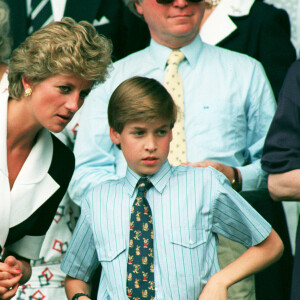 Il faut dire qu'il se souvient de sa mère. 
Princesse Diana et son fils William - Wimbledon 1994
