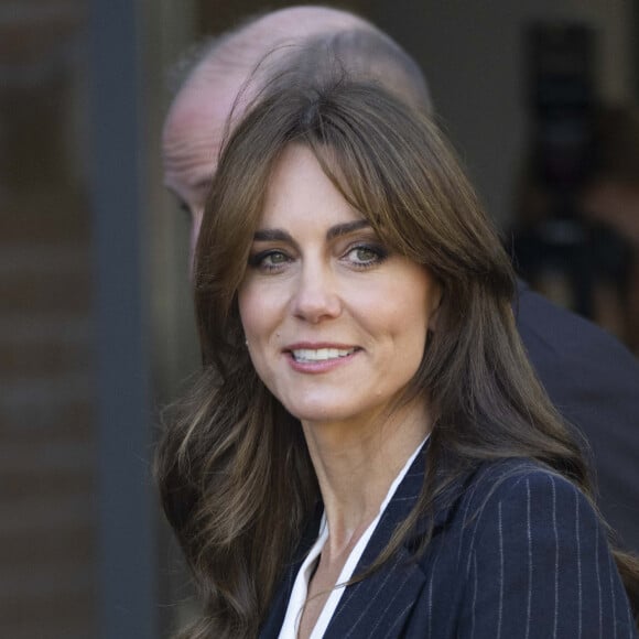 Le prince William, prince de Galles, et Catherine (Kate) Middleton, princesse de Galles, en visite au pavillon Grange à Cardiff, le 3 octobre 2023.