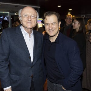 Exclusif - Vladimir Cosma et Renaud Capuçon - People au concert de Renaud Capuçon à l'Olympia à Paris, France, le 10 mars 2024. Après le succès de son album Cinema paru en 2018, Renaud Capuçon poursuit son exploration des musiques du 7e Art et partage une sélection de morceaux écrits par les plus éminents compositeurs français de musique de films : Georges Delerue (Le Dernier Métro, Rich and Famous...), Francis Lai (Love Story), Michel Legrand (L'Affaire Thomas Crown), Gabriel Yared (Le Patient anglais), Maurice Jarre (Lawrence d'Arabie) ou encore Alexandre Desplats (The Shape of Water). © Moreau-Tribeca/Bestimage 