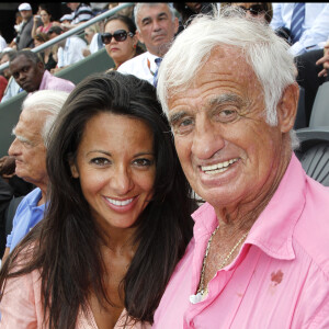 Barbara Gandolfi et Jean-Paul Belmondo à Roland Garros le 5 juin 2011.
