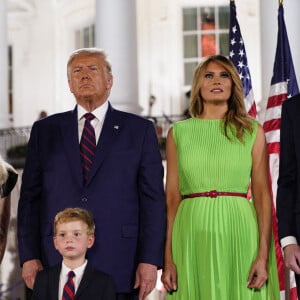 Photo de famille le 27 août 2020. Tiffany, Donald, Melania et Barron Trump. Photo by Erin Scott/Pool/ABACAPRESS.COM