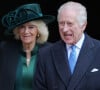 Une autre solution est néanmoins envisagée
Le roi Charles III d'Angleterre et Camilla Parker Bowles, reine consort d'Angleterre - Les membres de la famille royale britannique arrivent à la chapelle Saint-George pour assister à la messe de Pâques. Windsor, le 31 mars 2024.