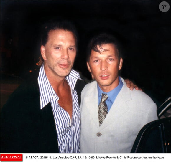 Mickey Rourke et Christophe Rocancourt le 12 octobre 1999 à Los Angeles. © ABACA.