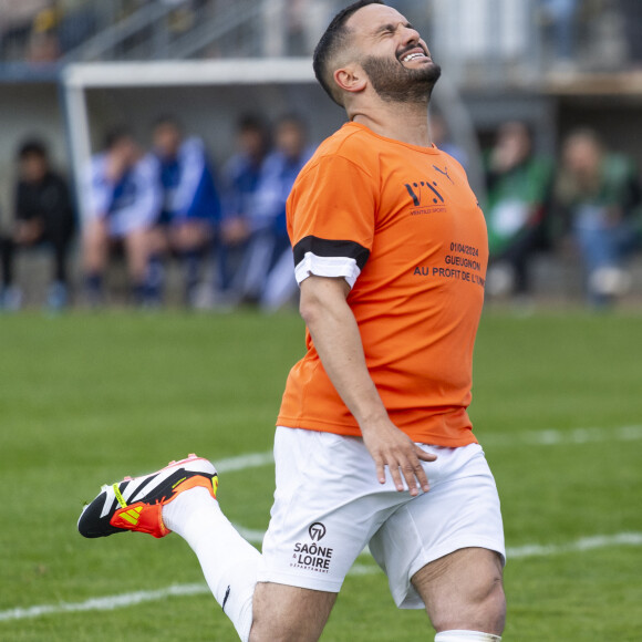 Malik Bentalha lors du match caritative au bénéfice de l'Unicef opposant la Team Saône-et-Loire à la Team Unicef au stade Jean-Laville de Gueugnon, France, le 1er avril 2024. Le Match a permis de récolter la somme de 10 000 euros pour les différentes actions de l’UNICEF. Devant plus de 6700 spectateurs, la Team Unicef s’est imposé 12-2. © Pierre Perusseau/Bestimage 