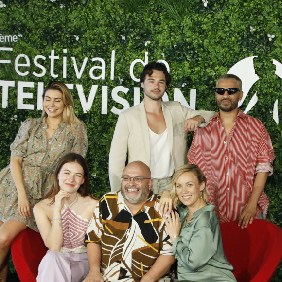 Candice Pascal, Elsa Bois, Anthony Colette, Yoann Riou, Emmanuelle Berne (enceinte), Hakim Ghorab au photocall de la série "Danse avec les stars" lors du 62ème Festival de Télévision de Monte-Carlo, à Monaco, le 18 juin 2023. © Denis Guignebourg/BestImage