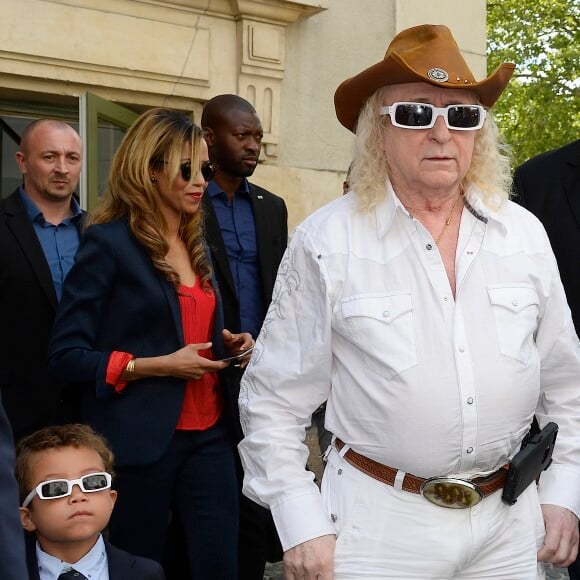 Michel Polnareff, Danyellah Polnareff, leur fils Louka - Inauguration de la place Michel Polnareff et ouverture de l'exposition au MuPop (Musée des musiques populaires) qui lui consacre une rétrospective - Montluçon le 20 juin 2015  