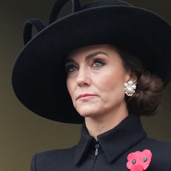 Kate Middleton - La famille royale honore les disparus des deux guerres mondiales lors de la cérémonie Remembrance Sunday (Dimanche du souvenir) au Cénotaphe à Londres le 12 novembre 2023.