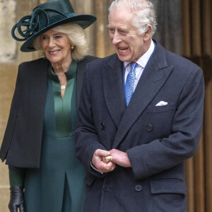 Les membres de la famille royale britannique arrivent à la chapelle Saint-George pour assister à la messe de Pâques. Windsor, le 31 mars 2024.