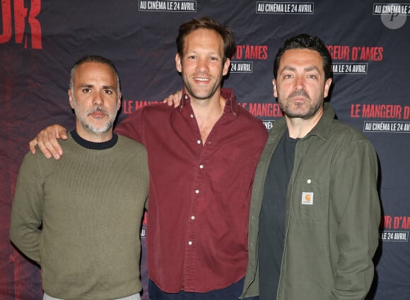 Alexandre Bustillo, Paul Hamy et Julien Maury - Avant-première du film "Le mangeur d'âmes" au cinéma Max Linder à Paris le 16 avril 2024. © Coadic Guirec / Bestimage