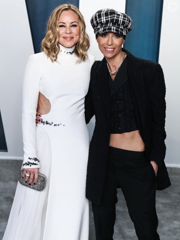 Maria Bello, sa fiancée Dominique Crenn - People à la soirée "Vanity Fair Oscar Party" après la 92ème cérémonie des Oscars 2020 au Wallis Annenberg Center for the Performing Arts à Los Angeles, le 9 février 2020.