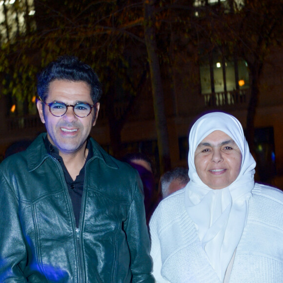 Exclusif - Jamel Debbouze et sa mère Fatima Debbouze - After party de l'avant-première de la série "Terminal" à l'hôtel des Italiens (ancien siège du Crédit Lyonnais) à Paris le 8 avril 2024. © Rachid Bellak/Bestimage 