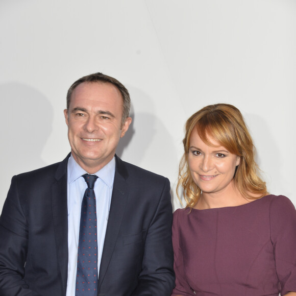 Christophe Delay et Adeline François- Conféfrence de presse de rentrée de BFM Tv à Paris le 8 septembre 2017 © Guirec Coadic/Bestimage
