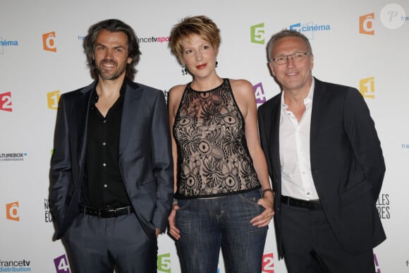 Aymeric Caron, Natacha Polony et Laurent Ruquier à la conférence de presse annuelle de France Televisions au 'Palais de Tokyo', à Paris, France, le 28 août 2013. Photo par Jerome Domine/ABACAPRESS.COM