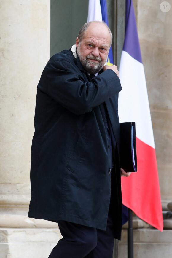 Éric Dupond-Moretti, garde des Sceaux, ministre de la Justice à la sortie du conseil des ministres, au palais de l'Elysée, Paris, le 24 avril 2024 © Stéphane Lemouton / Bestimage