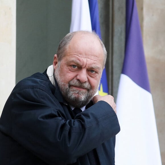 Éric Dupond-Moretti, garde des Sceaux, ministre de la Justice à la sortie du conseil des ministres, au palais de l'Elysée, Paris, le 24 avril 2024 © Stéphane Lemouton / Bestimage