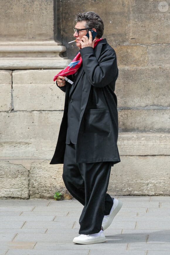 Marc Lavoine - Arrivées aux obsèques du prince Jean-Stanislas Poniatowski en l'Eglise polonaise à Paris, France, le 29 avril 2024. © Jacovides-Moreau/Bestimage