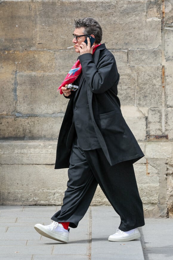 Marc Lavoine - Arrivées aux obsèques du prince Jean-Stanislas Poniatowski en l'Eglise polonaise à Paris, France, le 29 avril 2024. © Jacovides-Moreau/Bestimage