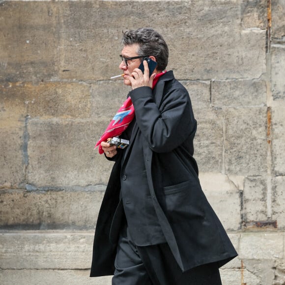 Marc Lavoine - Arrivées aux obsèques du prince Jean-Stanislas Poniatowski en l'Eglise polonaise à Paris, France, le 29 avril 2024. © Jacovides-Moreau/Bestimage